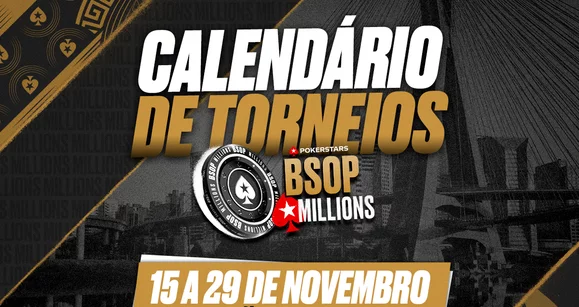 BSOP Millions tem grade completa definida